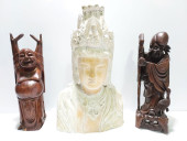 THREE INDO-ASIAN CARVED WOOD B