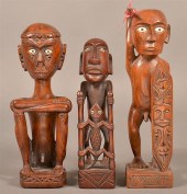 THREE INDONESIAN CARVED PROTEC