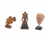 THREE INDONESIAN FIGURAL SCULP
