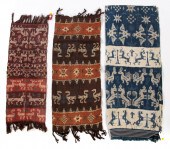 THREE INDONESIAN IKAT WEAVINGS