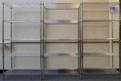 THREE INDUSTRIAL METAL SHELVIN