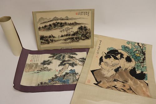 THREE INK PAINTINGS, 20TH COne of