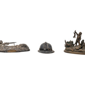 Three Inkwells Late 19th Century