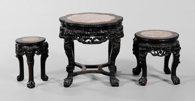 Three Inlaid Tabourets Chinese,