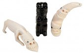 THREE INUIT CARVED FIGURES20th