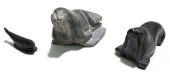 THREE INUIT CARVED STONE SCULP