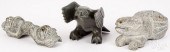 THREE INUIT STEATITE ANIMAL CA