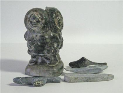 Three Inuit stone carvings   