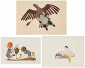 THREE INUIT STONECUTS, AGNES N