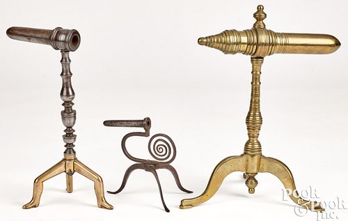 THREE IRON AND BRASS GOFFERING