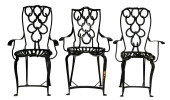 THREE IRON ARMCHAIRS BY JOHN Z