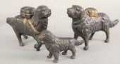 THREE IRON DOG STILL BANKS, HT