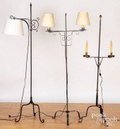 THREE IRON FLOOR LAMPSThree ir