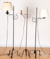 THREE IRON FLOOR LAMPSThree ir