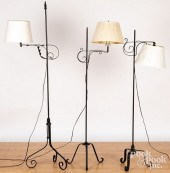 THREE IRON FLOOR LAMPSThree ir