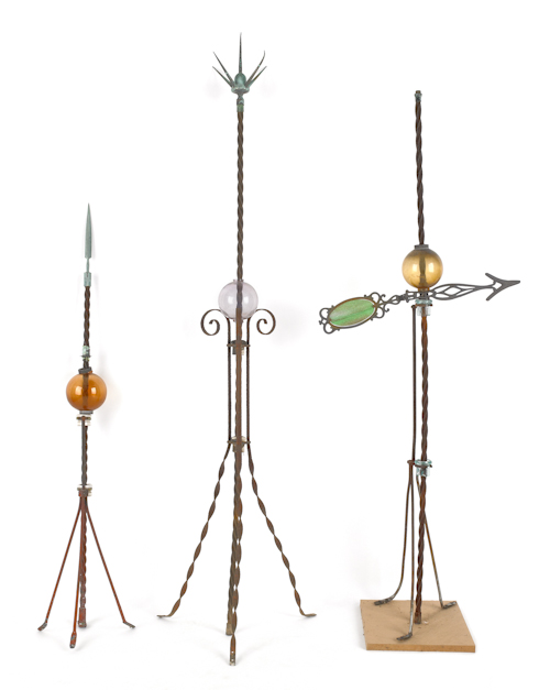 Three iron lightning rods 19th c. ?