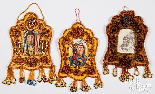 THREE IROQUOIS INDIAN BEADED