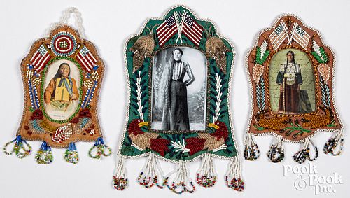 THREE IROQUOIS INDIAN BEADED