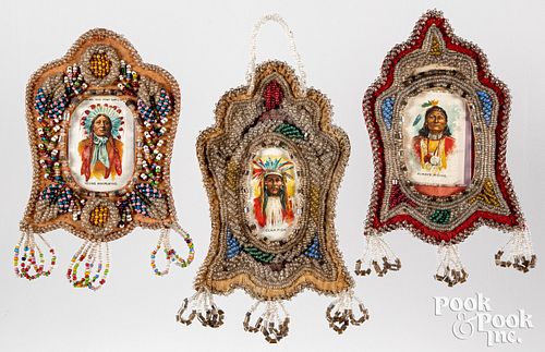THREE IROQUOIS INDIAN BEADED