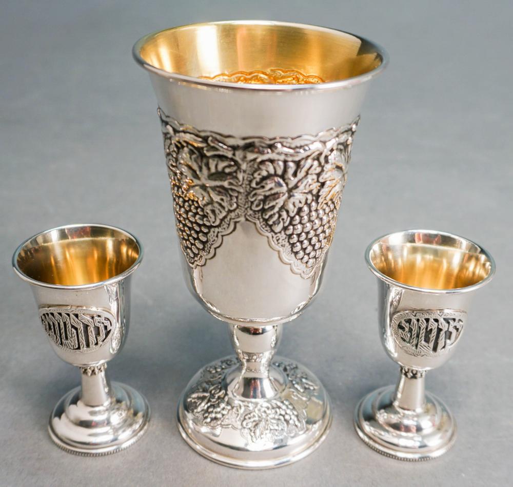 THREE ISRAELI GOLD WASHED