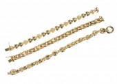 THREE ITALIAN 14 KARAT YELLOW