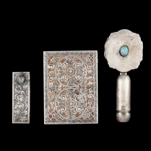 THREE ITALIAN .800 SILVER POWDER