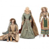 Three Italian Carved and Polyc