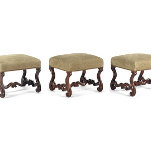 Three Italian Carved Benches 19th