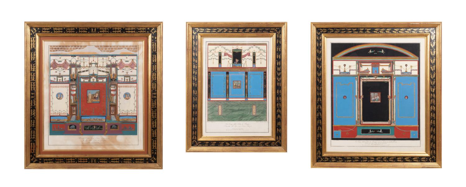 THREE ITALIAN COLORED & PAINTED