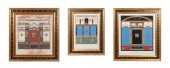 THREE ITALIAN COLORED & PAINTE