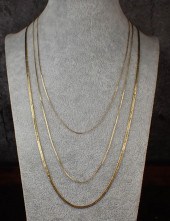 THREE ITALIAN FOURTEEN KARAT G