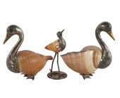THREE ITALIAN METAL & SHELL BI