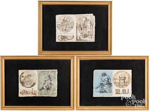 THREE ITALIAN OLD MASTER INK AND