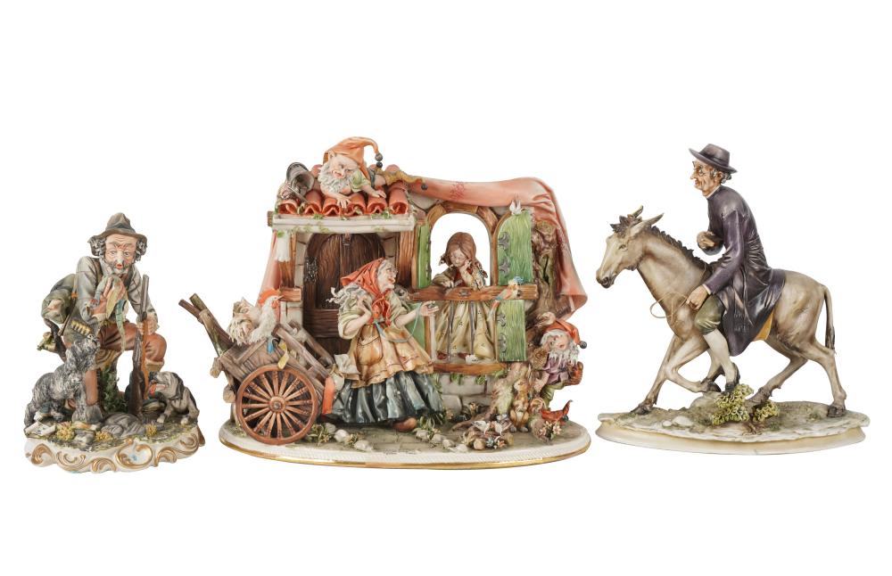 THREE ITALIAN PORCELAIN FIGURAL
