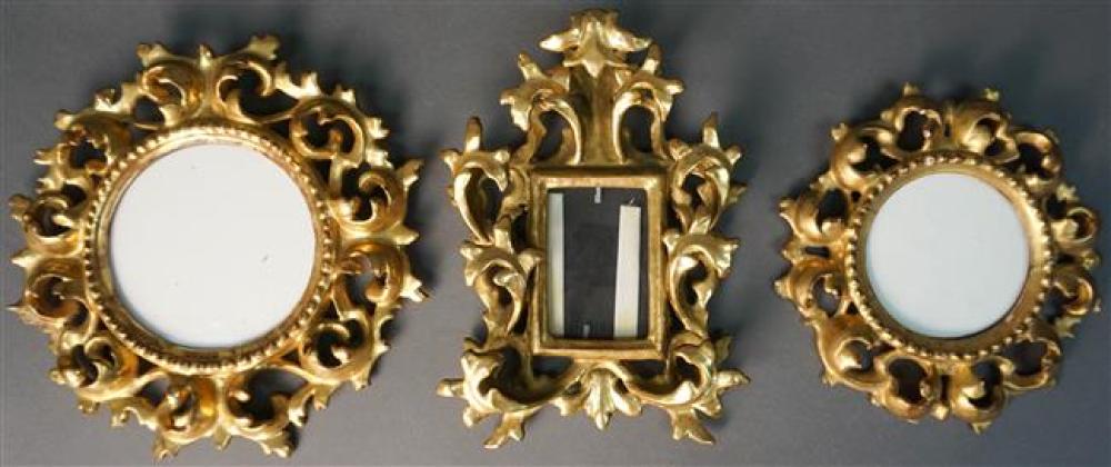 THREE ITALIAN ROCOCO STYLE GILTWOOD