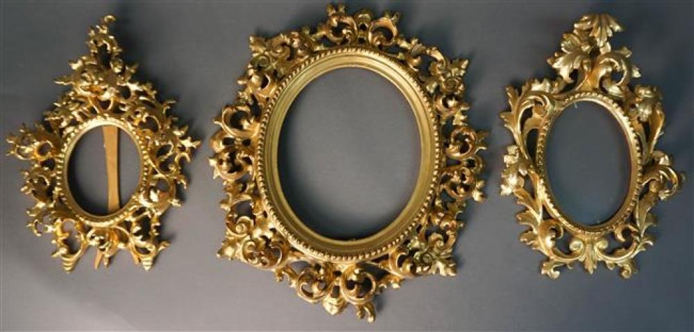 THREE ITALIAN ROCOCO STYLE GILTWOOD