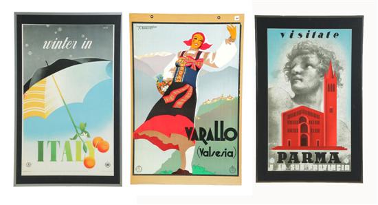 THREE ITALIAN TRAVEL POSTERS. 