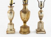THREE ITALIAN URN FORM GILT TA