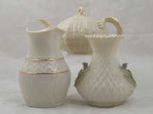Three items of Belleek comprising a