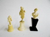 THREE IVORY FIGURES.  European