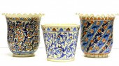 Three Iznik style Turkish vase