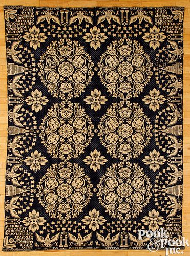THREE JACQUARD COVERLETS, 19TH