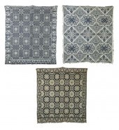 THREE JACQUARD COVERLETS.  Ame