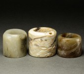 THREE JADE ARCHER'S RINGS Thre