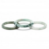 THREE JADE BANGLES To include: