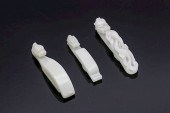 THREE JADE 'DRAGON' BELT HOOKS