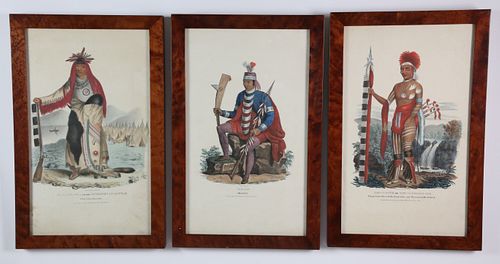 THREE JAMES OTTO LEWIS HAND COLORED