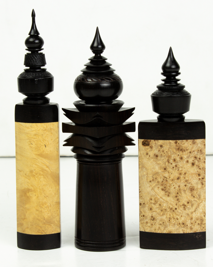 THREE JAN SAUER TURNED HARDWOOD