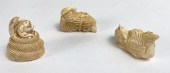 THREE JAPANESE ANIMAL NETSUKEE