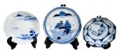 THREE JAPANESE BLUE AND WHITE
